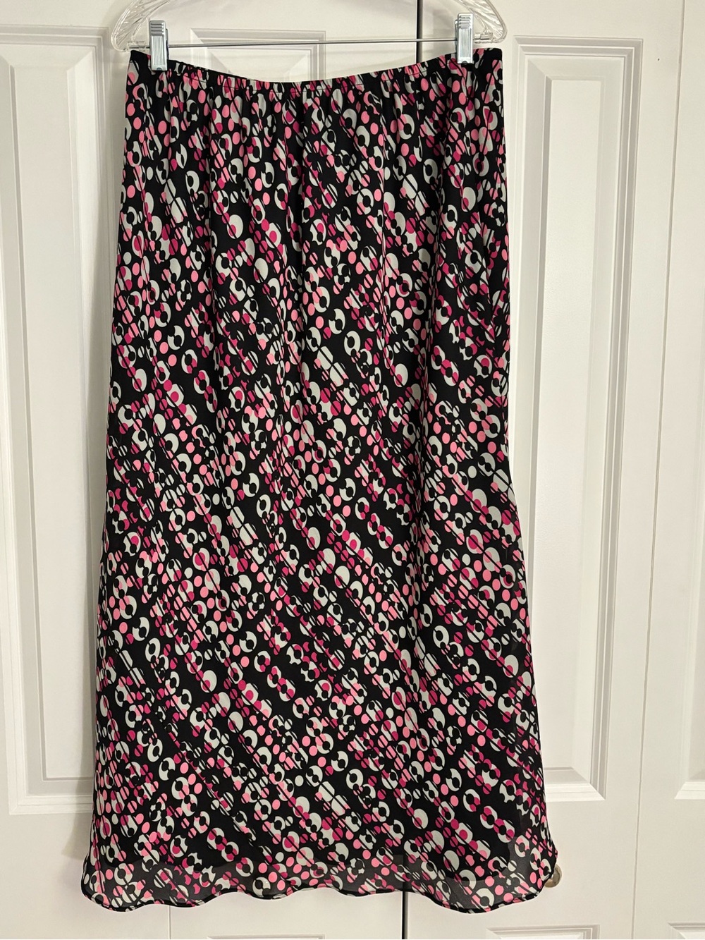 Lane Bryant Abstract Pink Black Midi Skirt 14/16 Pull On - Picture 2 of 3
